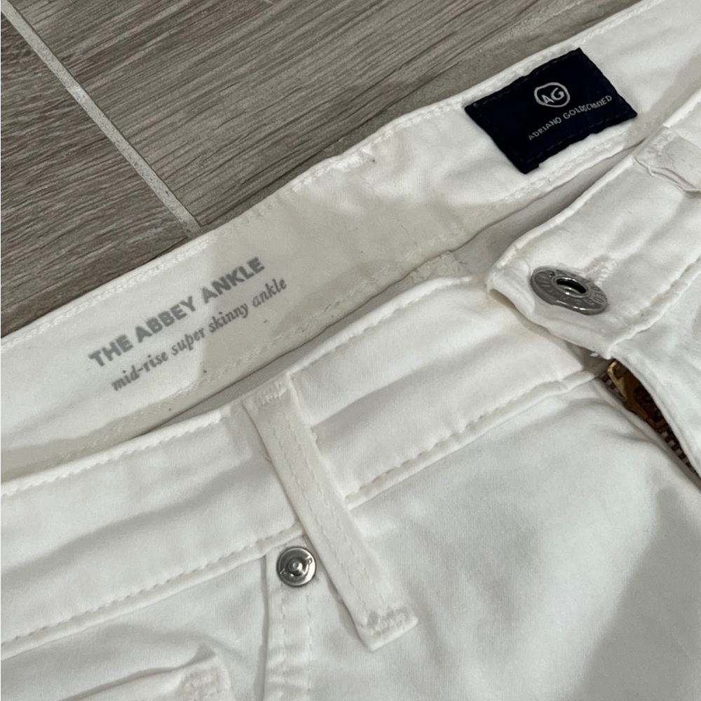 AG Adriano Goldschmeid The Abbey mid-rise super skinny white ankle jeans